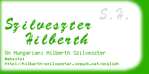 szilveszter hilberth business card